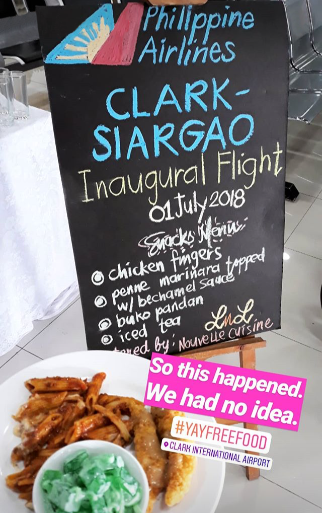 Philippine Airlines Clark-Siargao Inaugural Flight free buffet lunch
