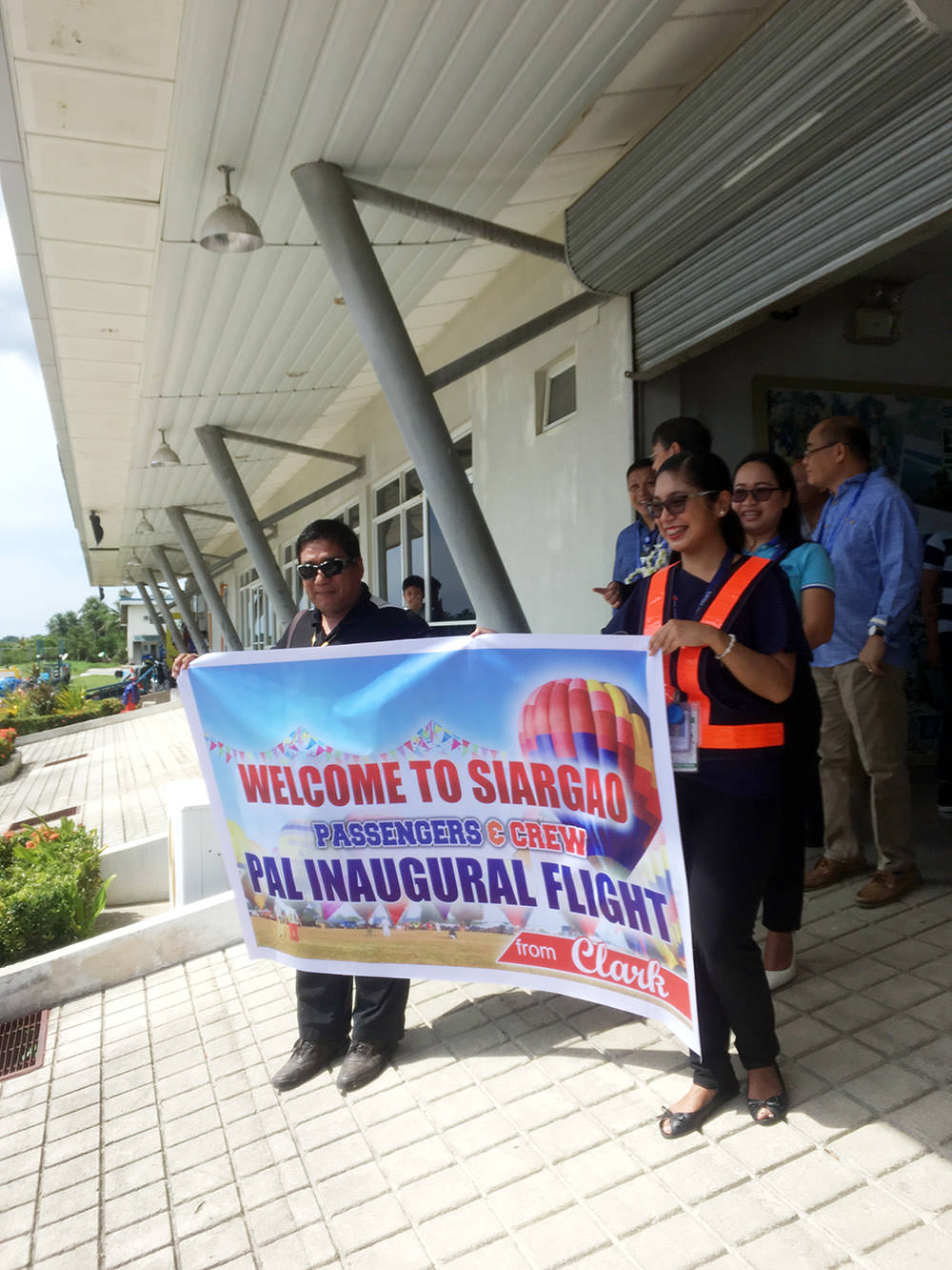 Philippine Airlines Clark-Siargao Inaugural Flight welcome banner